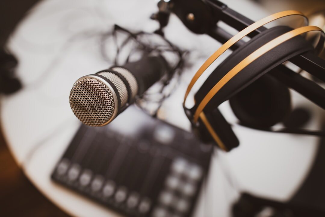 podcast host recording